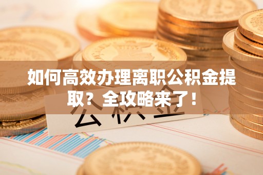 赤壁如何高效办理离职公积金提取？全攻略来了！