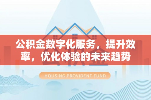 赤壁公积金数字化服务，提升效率，优化体验的未来趋势