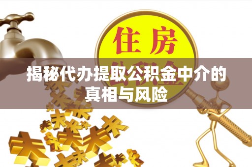 赤壁揭秘代办提取公积金中介的真相与风险